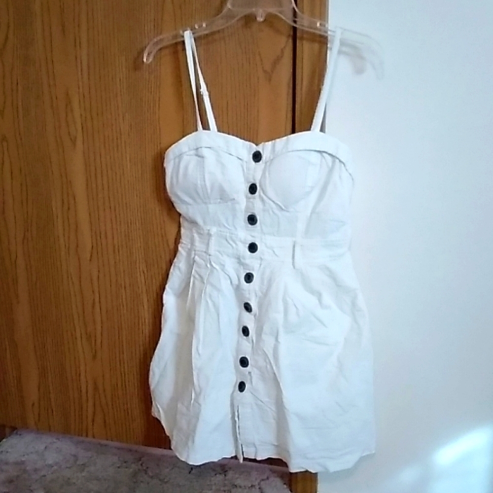 White Linen Mini Dress